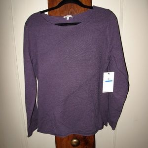 NWT CALVIN KLEIN Purple Sweater w Accent Seams XL